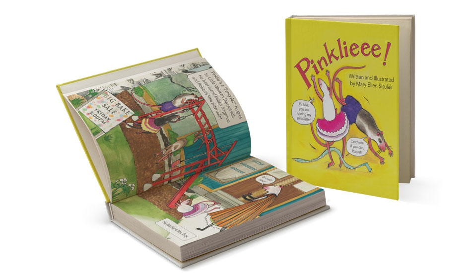 Children's illustrated book design with colorful pages