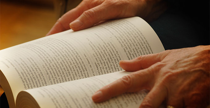 Open book showing how book structure is organized