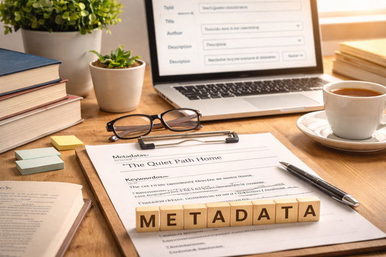 Book metadata guide for title, author name, description, keywords and categories