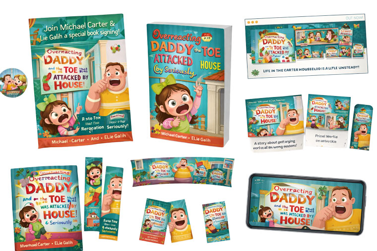 Promotional book graphics for websites and social media