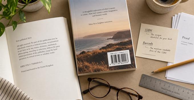 A copyright page and back cover showing the same ISBN as a number and as a barcode